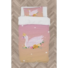 Mekta Home Bebek ve Çocuk Odası Çiçekli Kuğu Desenli Nevresim Takımı