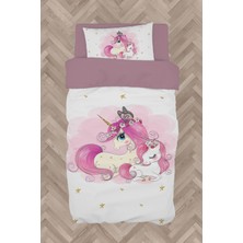 Mekta Home Bebek ve Çocuk Odası Yıldızlı Unicorn Desenli Nevresim Takımı
