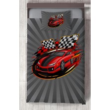 Mekta Home Bebek ve Çocuk Odası Kırmızı Mcqueen Desenli Yatak Örtüsü