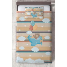 Mekta Home Bebek ve Çocuk Odası Uçak ve Fil Desenli Yatak Örtüsü