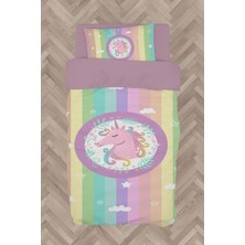 Mekta Home Bebek ve Çocuk Odası Renkli Unicorn Desenli Nevresim Takımı