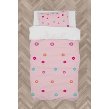 Mekta Home Bebek ve Çocuk Odası Seksek ve Renkli Çiçek Desenli Nevresim Takımı