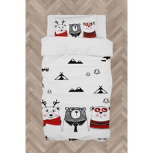 Mekta Home Bebek ve Çocuk Odası Sevimli 3'lü Ayı ve Yol Desenli Nevresim Takımı