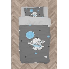 Mekta Home Bebek ve Çocuk Odası Açık Mavi Filli Balonlu Nevresim Takımı