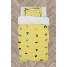 Mekta Home Bebek ve Çocuk Odası Sayılar ve Harfler Seksek Desenli Eğitici Nevresim Takımı