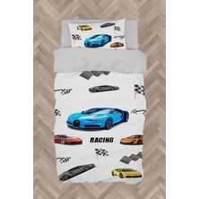 Mekta Home Bebek ve Çocuk Odası Yarış Arabalaları Desenli Nevresim Takımı