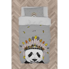 Mekta Home Bebek ve Çocuk Odası Kızılderili Panda Desenli Nevresim Takımı