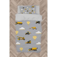 Mekta Home Bebek ve Çocuk Odası Iş Makinalı Sesekli Yol Desenli Nevresim Takımı