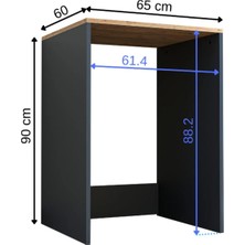 One Art Home White Colorist Çamaşır Kurutma Makinesi Dolabı Antrasit Kasa Atlantik Çam Üst