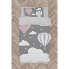 Mekta Home Bebek ve Çocuk Odası Büyük Bulut ve Uçan Balon Desenli Nevresim Takımı