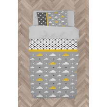 Mekta Home Bebek ve Çocuk Odası Sarı Filli Balon Çerçeveli Nevresim Takımı