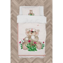 Mekta Home Bebek ve Çocuk Odası Ayıcık ve Çiçek Desenli Nevresim Takımı