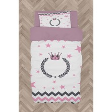 Mekta Home Bebek ve Çocuk Odası Taç ve Çelenk Desenli Zikzaklı Nevresim Takımı