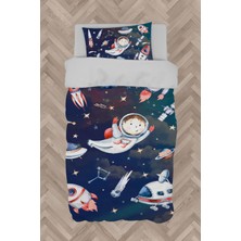 Mekta Home Bebek ve Çocuk Odası Uzaylı Astronot Desenli Nevresim Takımı