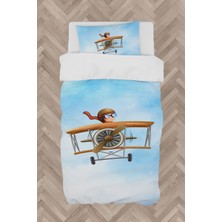 Mekta Home Bebek ve Çocuk Odası Uçak ve Küçük Pilot Desenli Nevresim Takımı