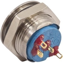 Apem 19MM Düz Işıklı Yaylı Metal Buton - AV9SLD248