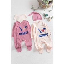 Babymod I Love Mummy Baskılı 2'li Uzun Kollu Kız/erkek Bebek Tulum Takım