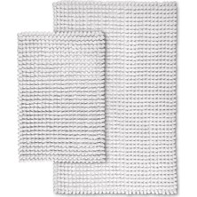 Bluenity Bubbles Doğal Pamuklu 2'li Banyo Paspas Seti 60X90+40X60 cm - Beyaz