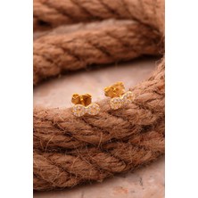 Sümer Telkari Sonsuzluk Mini Altın Kaplama Gümüş Küpe 6828