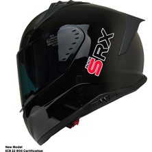 Motoanl Motosiklet Kask Ece 22.R06 Sertifikalı Double Vizör Fiber Motor Kaskı Full Face Yeni Sezon Black Srx