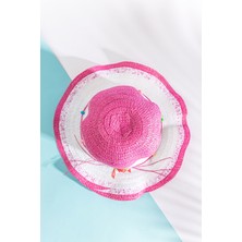 Babymod Boncuk Süslemeli Kız Çocuk Hasır Şapka