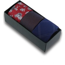 Kravatkolik Bordo Kahverengi Lacivert 3'lü Kravat Erkek Hediye Seti 3K328