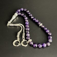 Yıldız Doğal Taş Fasetli Ametist 8 mm 33'lük Doğal Taş Tesbih