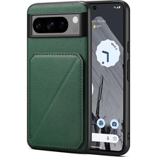 Xshop Google Pixel 8 Pro Gizli Kart Tutucu Kickstand Shell Deri+Pc+Tpu Telefon Kapağı (Yurt Dışından)