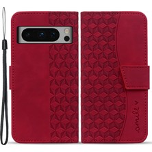 Xshop Google Pixel 8 Pro Rhombus Tahul Koruma Pu Deri Telefon Kapağı (Yurt Dışından)