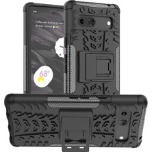 Xshop Google Pixel 7A Pc+Tpu Kickstand Back Cover Lastik Deseni Şok Geçirmez Telefon Kılıfı (Yurt Dışından)