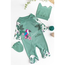 Babymod Kuş Figürlü 3 Parça Kız Bebek Tulum Takım