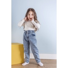 Babymod Yüksek Bel Kız Çocuk Kot Pantolon Çocuk Jean