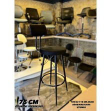 TheSandalyeShop Yeni Tasarım Mila Bar Sandalyesi 75 cm Babyface KUMAŞ.100 ile 115 cm Arası Ada&masalara Uyumlu.