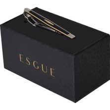 Esgue Siyah Gümüş Rengi Kravat Iğnesi & Maşası