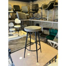 TheSandalyeShop Yeni Mila Tasarım Bar Sandalyesi 75 cm Gri Babyface KUMAŞ.100 ile 115 cm Arası Ada&masalara Uyumlu.
