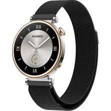 AktarMobile Huawei Watch Gt4 41 mm (18 Mm) Uyumlu Mıknatıslı Hasır Metal Örgü Kordon Milanese Kayış Milano Loop