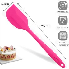 Viarella Silikon Spatula Set 3lü Büyük Boy Yanmaz Çizmez Fuşya