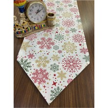 Zeren Home Pamuk Keten Kumaş Yıldız Desenli Üçgen Runner 40 x 160