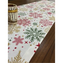 Zeren Home Pamuk Keten Kumaş Yıldız Desenli Üçgen Runner 40 x 160