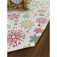 Zeren Home Pamuk Keten Kumaş Yıldız Desenli Üçgen Runner 40 x 160