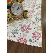 Zeren Home Pamuk Keten Kumaş Yıldız Desenli Dikdörtgen Runner 40 x 160