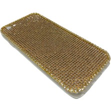 Oto Aksesuarcım iPhone 6 Kristal Taşlı Telefon Kılıfı Şeffaf Altın