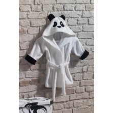 Tanem Home %100 Pamuk Panda Desen Nakışlı Çocuk Bornozu Kız / Erkek