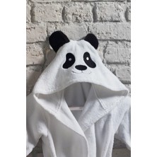 Tanem Home %100 Pamuk Panda Desen Nakışlı Çocuk Bornozu Kız / Erkek