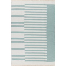 Homestead Mint Yeşili Pamuk-Polyester Kilim - Homesteadart Rugs Çift Taraflı ve Nefes Alabilir Yapıda, 30°c'de Makinede Yıkanabilir, Katlanabilir, Robot Süpürge Uyumlu