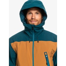 Quiksilver Mavi Erkek Kapüşon Yaka Regular Fit Waterproof Kayak Montu EQYTJ03431 Sycamore Jk