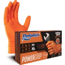 Dolphin Powergrıp Ekstra Kalın Turuncu Nitril Eldiven (Xl) 50LI Paket