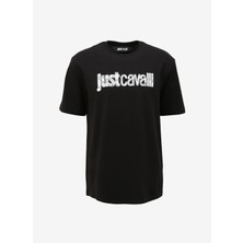 Just Cavalli Bisiklet Yaka Siyah Erkek T-Shirt 75OAHG05