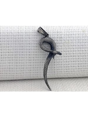 Takıhan Üç Boyutlu Kara Mamba Yılan Figürlü 925 Ayar Gümüş Kolye Ucu