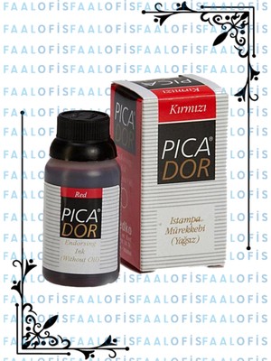 Picador Kaliteli Kırmızı Renk Istampa Mürekkebi 12 x 30 ml 1 Paket